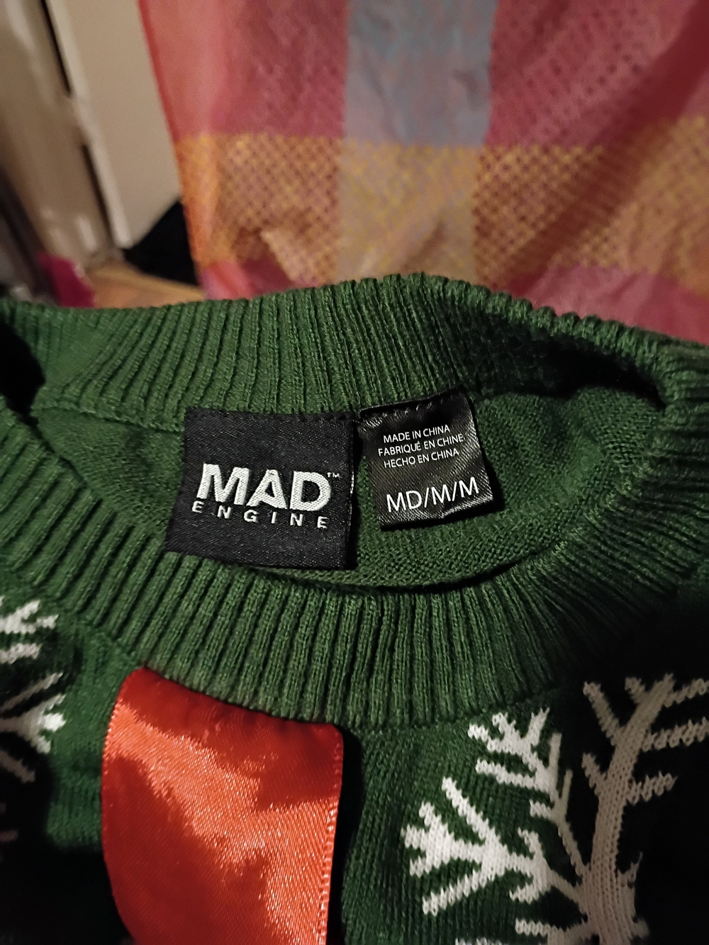 MAD Engine Women's Green Holiday Sweater.